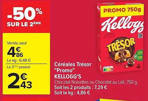 Céréales Trésor "Promo" KELLOGG'S