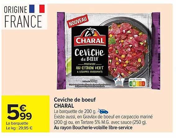 Ceviche de boeuf CHARAL