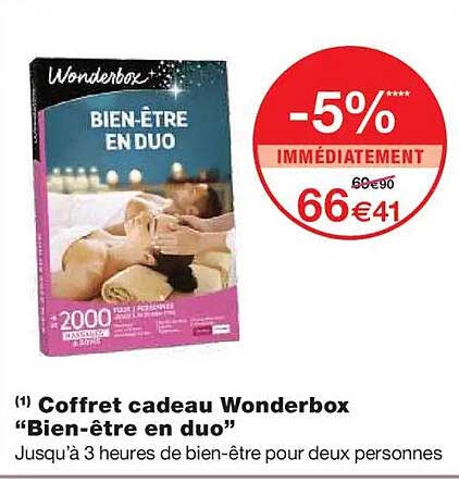 Coffret cadeau Wonderbox “Bien-être en duo”
