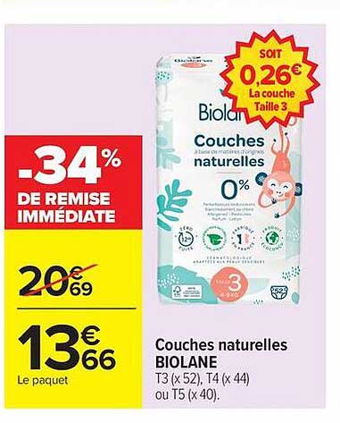 Couches naturelles BIOLANE
