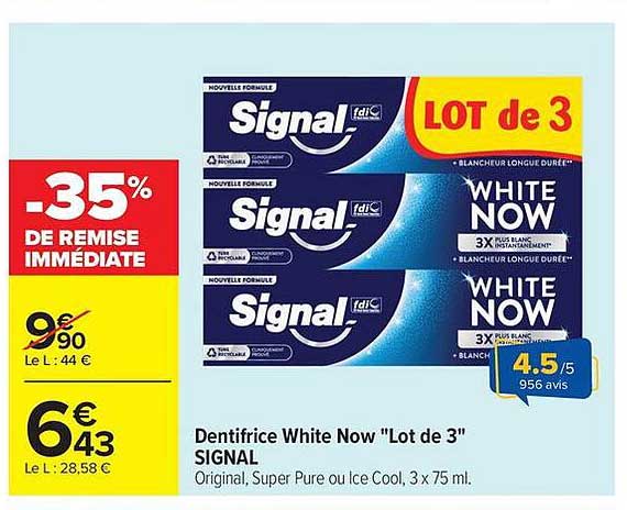 Dentifrice White Now "Lot de 3" SIGNAL