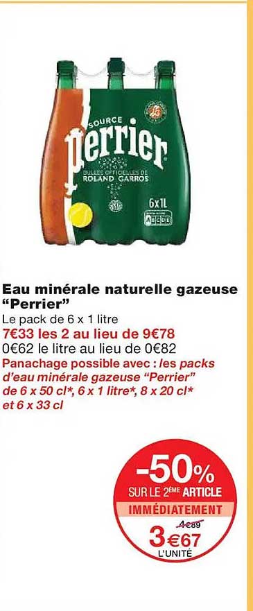 Eau minérale naturelle gazeuse “Perrier”
