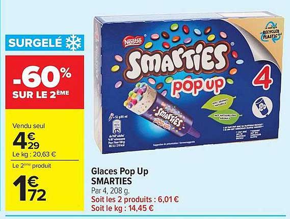 Glaces Pop Up SMARTIES