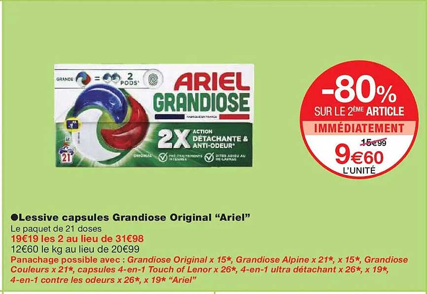 Lessive capsules Grandiose Original “Ariel”