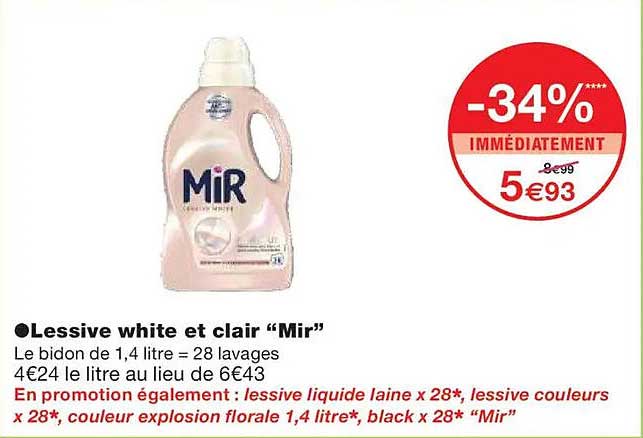 Lessive white et clair “Mir”