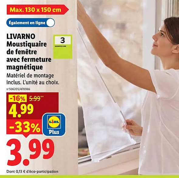 LIVARNO Moustiquaire de fenêtre avec fermeture magnétique