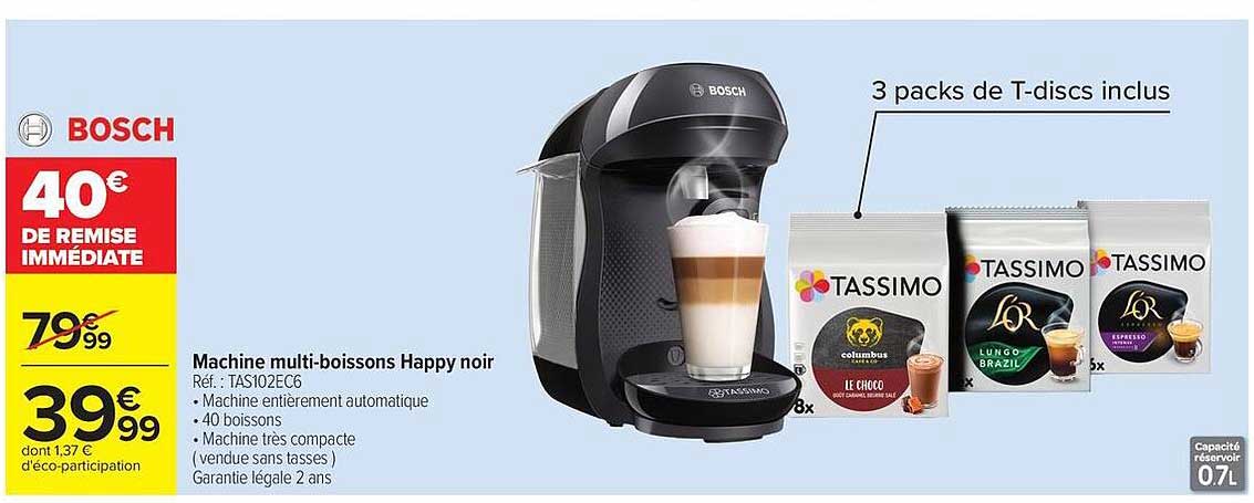 Machine multi-boissons Happy noir