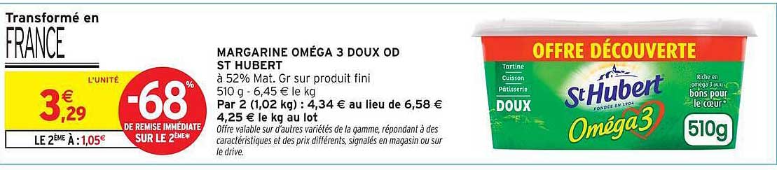MARGARINE OMÉGA 3 DOUX OD ST HUBERT