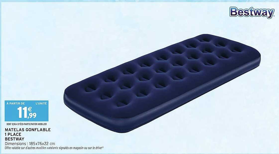 MATELAS GONFLABLE 1 PLACE BESTWAY