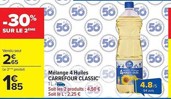 Mélange 4 Huiles CARREFOUR CLASSIC'