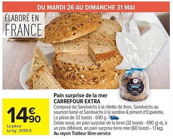 Pain surprise de la mer CARREFOUR EXTRA