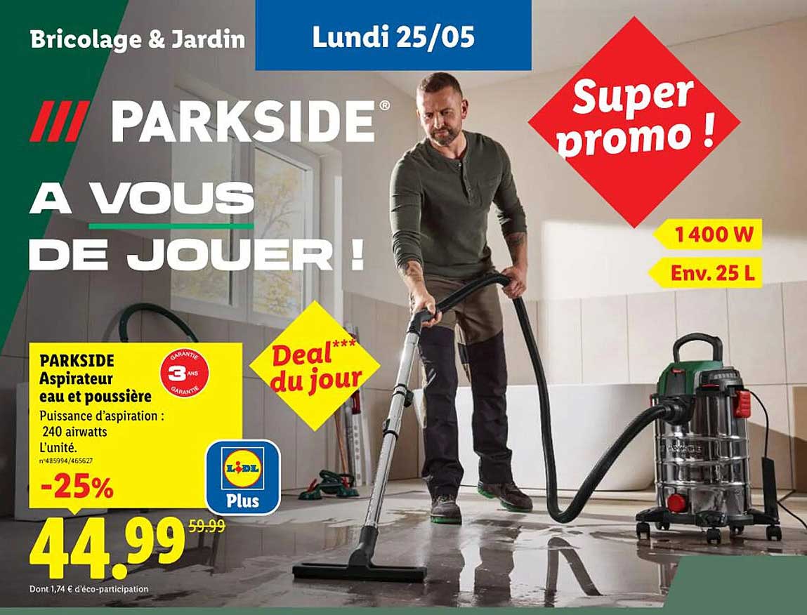 PARKSIDE Aspirateur eau et poussière
