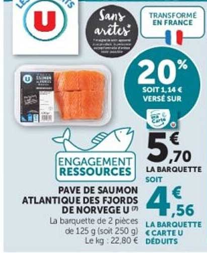 PAVÉ DE SAUMON ATLANTIQUE DES FJORDS DE NORVÈGE U