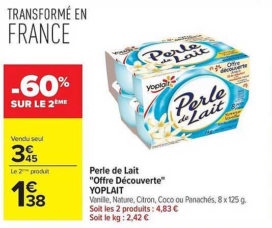 Perle de Lait "Offre Découverte" YOPLAIT