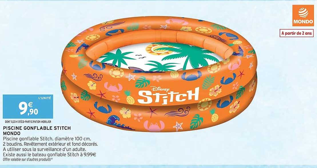 PISCINE GONFLABLE STITCH MONDO