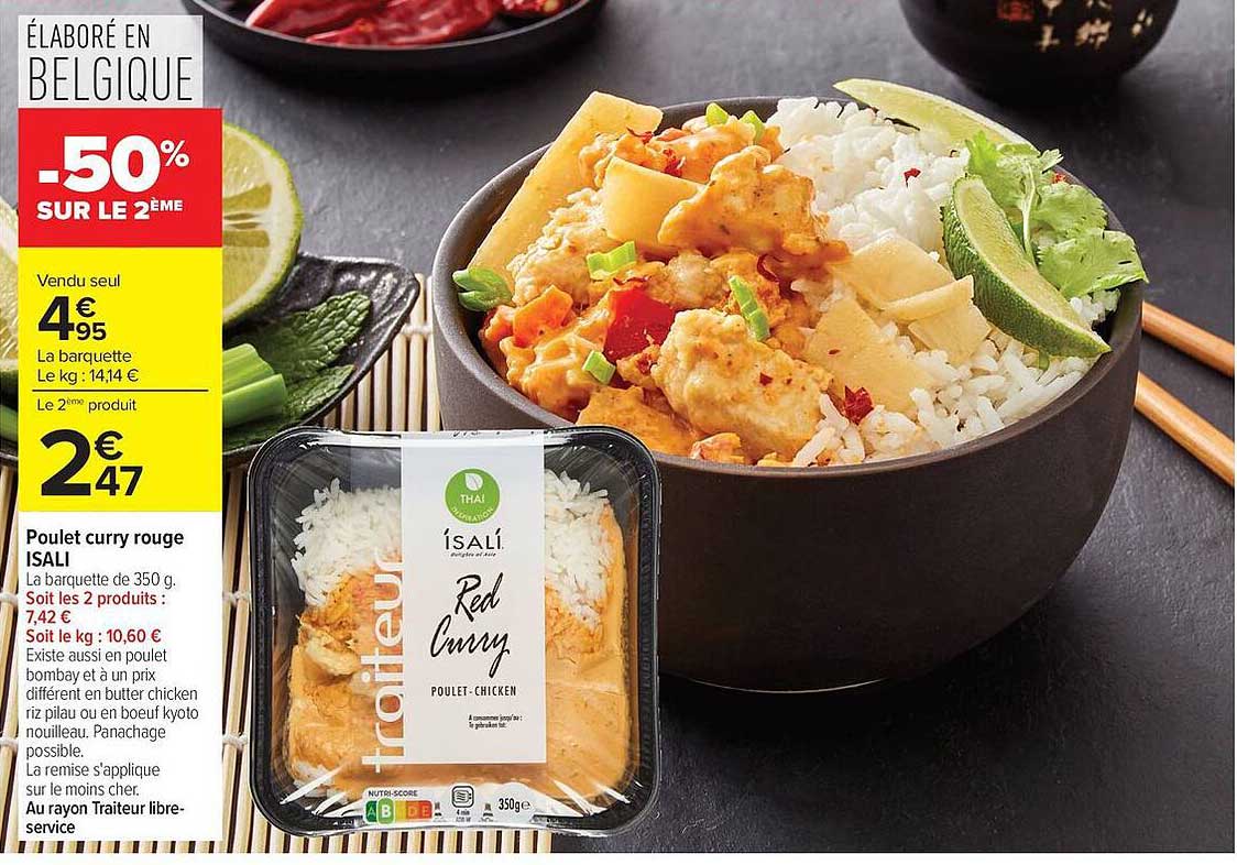 Poulet curry rouge ISALI