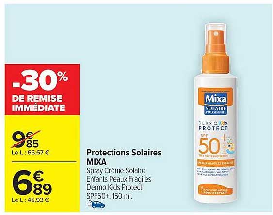 Promo Spray Solaire Dermo Kids Protect Très Haute Protection Spf50 ...
