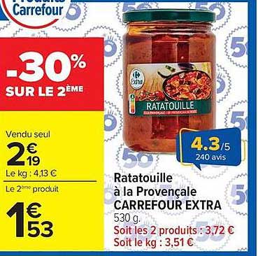 Ratatouille à la Provençale CARREFOUR EXTRA 530 g.