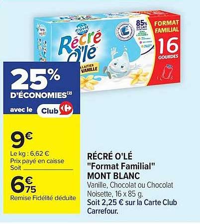 RÉCRÉ OLÉ "Format Familial" MONT BLANC