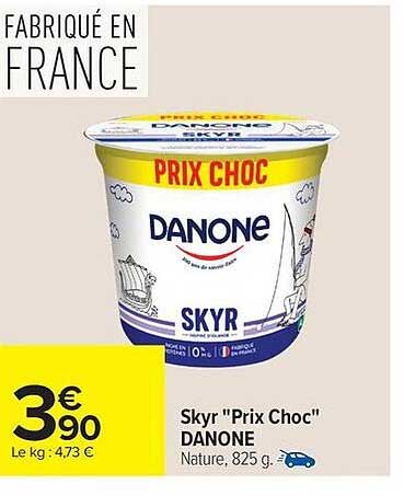 Skyr "Prix Choc" DANONE Nature, 825 g.