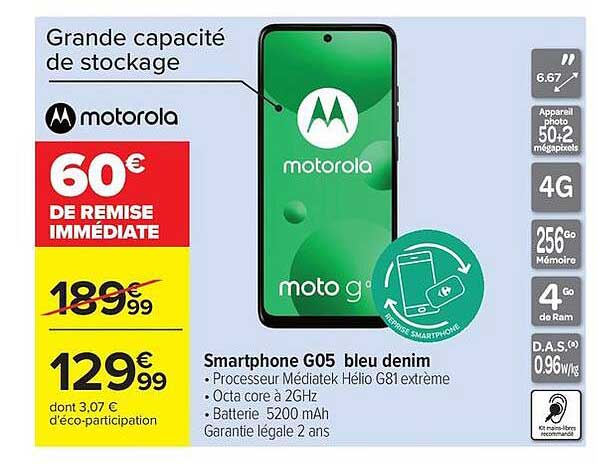 Smartphone G05 bleu denim