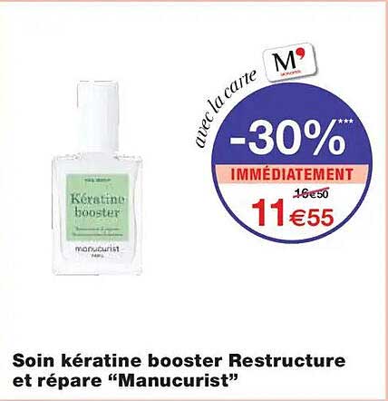 Soin kératine booster Restructure et répare “Manucurist”
