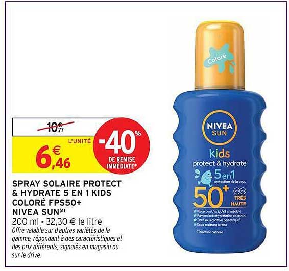 SPRAY SOLAIRE PROTECT & HYDRATE 5 EN 1 KIDS COLORÉ FPS50+ NIVEA SUN*