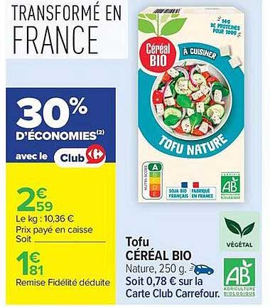 TOFU CÉRÉAL BIO