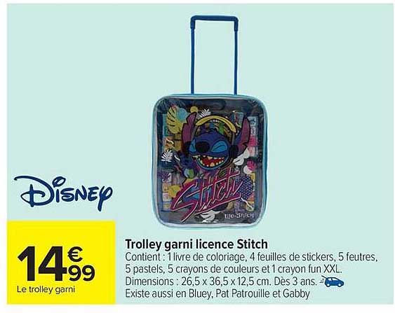 Trolley garni licence Stitch