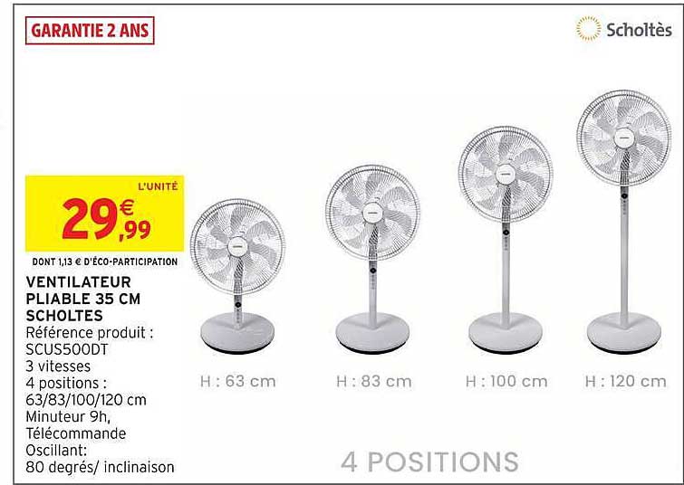 VENTILATEUR PLIABLE 35 CM SCHOLTES