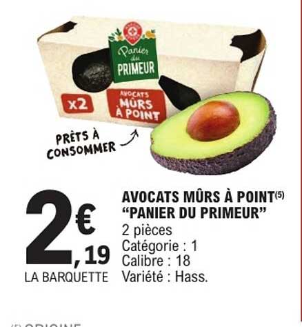 AVOCATS MÛRS À POINT "PANIER DU PRIMEUR"