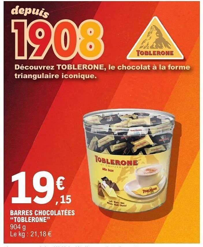BARRES CHOCOLATÉES "TOBLERONE"