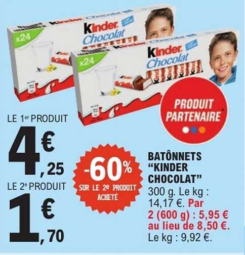 BATÔNNETS “KINDER CHOCOLAT”