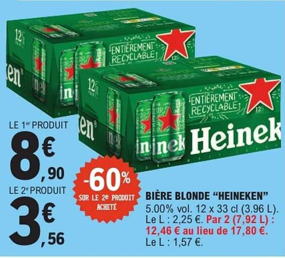 BIÈRE BLONDE “HEINEKEN”