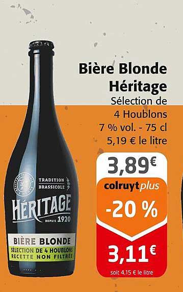 Bière Blonde Héritage Sélection de 4 Houblons