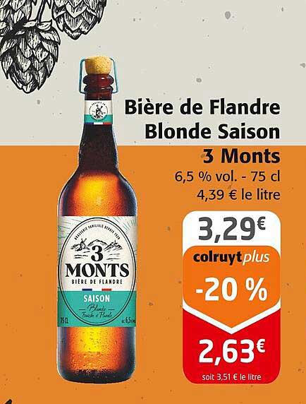 Bière de Flandre Blonde Saison 3 Monts