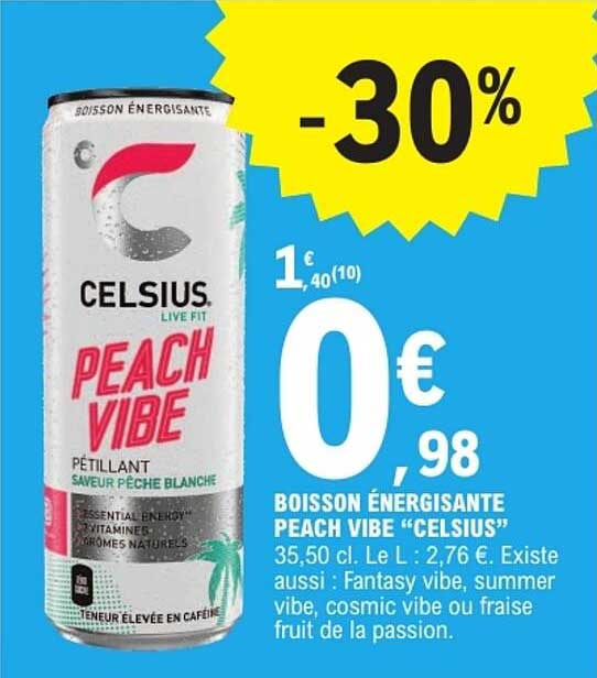 BOISSON ÉNERGISANTE PEACH VIBE “CELSIUS”