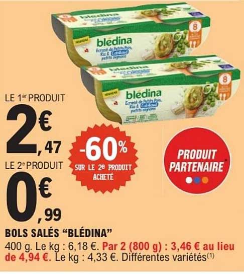 BOLS SALÉS "BLÉDINA"