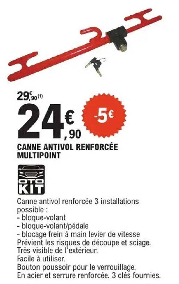 CANNE ANTIVOL RENFORCÉE MULTIPOINT