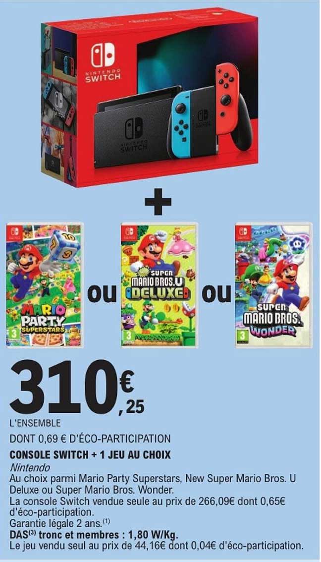 CONSOLE SWITCH + 1 JEU AU CHOIX