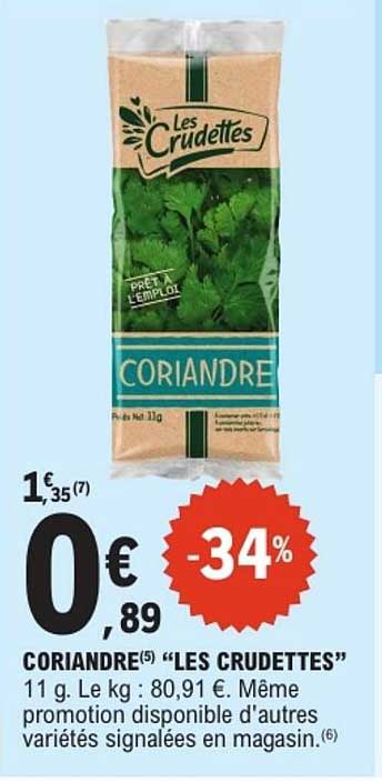 CORIANDRE "LES CRUDETTES"