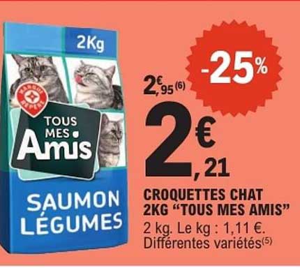 CROQUETTES CHAT 2KG "TOUS MES AMIS"