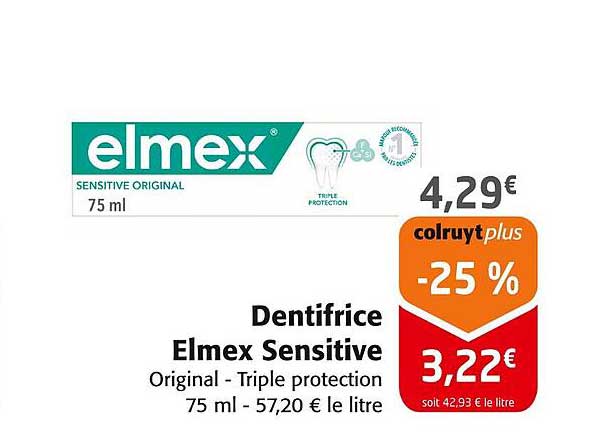 Dentifrice Elmex Sensitive Original - Triple protection