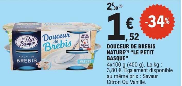 DOUCEUR DE BREBIS NATURE(...) 'LE PETIT BASQUE'