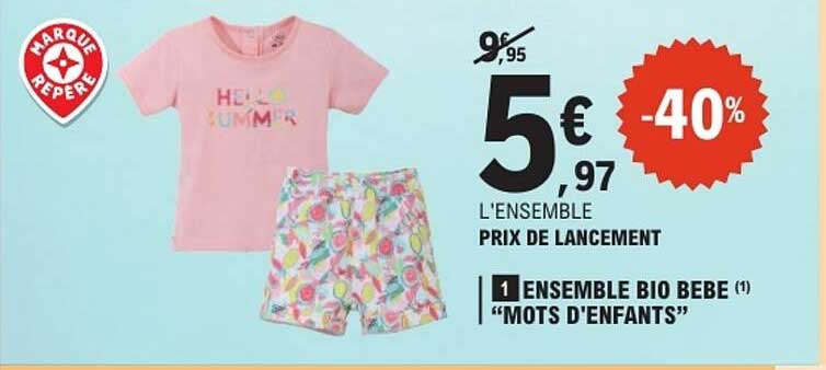 Ensemble Bio Bébé "Mots d'Enfants"