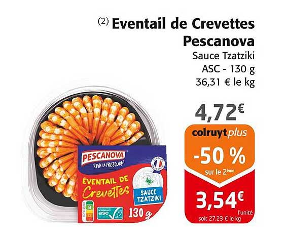 Eventail de Crevettes Pescanova Sauce Tzatziki