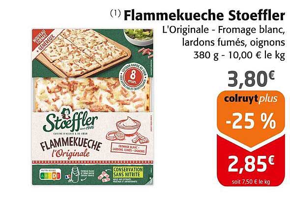 Flammekueche Stoeffler L'Originale - Fromage blanc, lardons fumés, oignons
