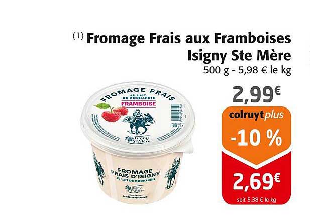 Fromage Frais aux Framboises Isigny Ste Mère