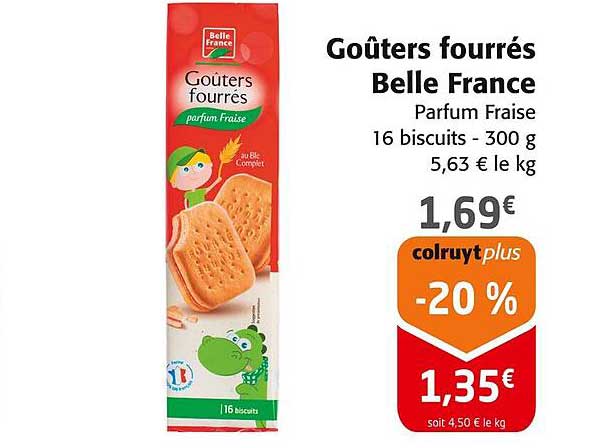 Goûters fourrés Belle France Parfum Fraise