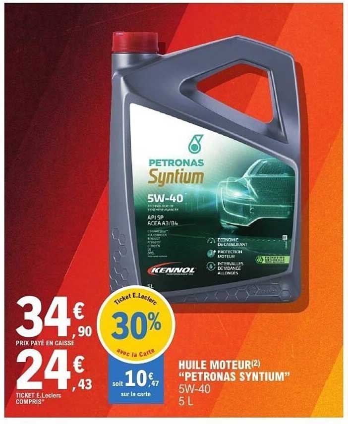 HUILE MOTEUR(2) "PETRONAS SYNTIUM" 5W-40